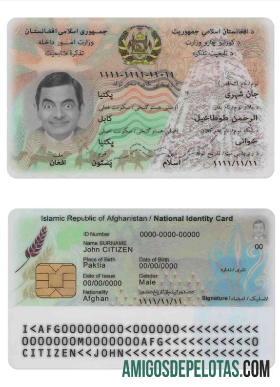 Exemplo de identificação do Afeganistão